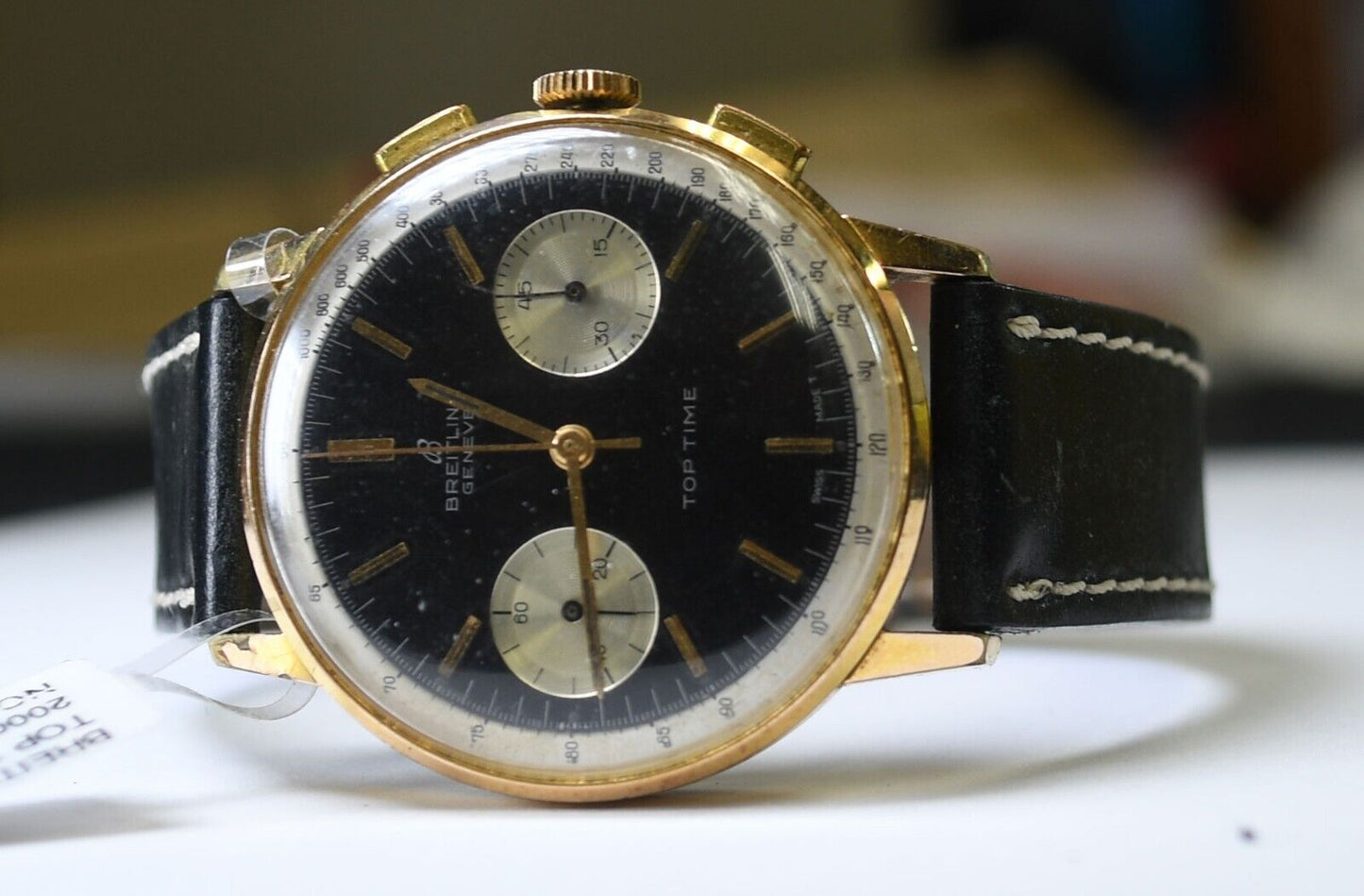 1960's Breitling Chronograph Top Time Gold Capped & Stainless 35mm Venus 188