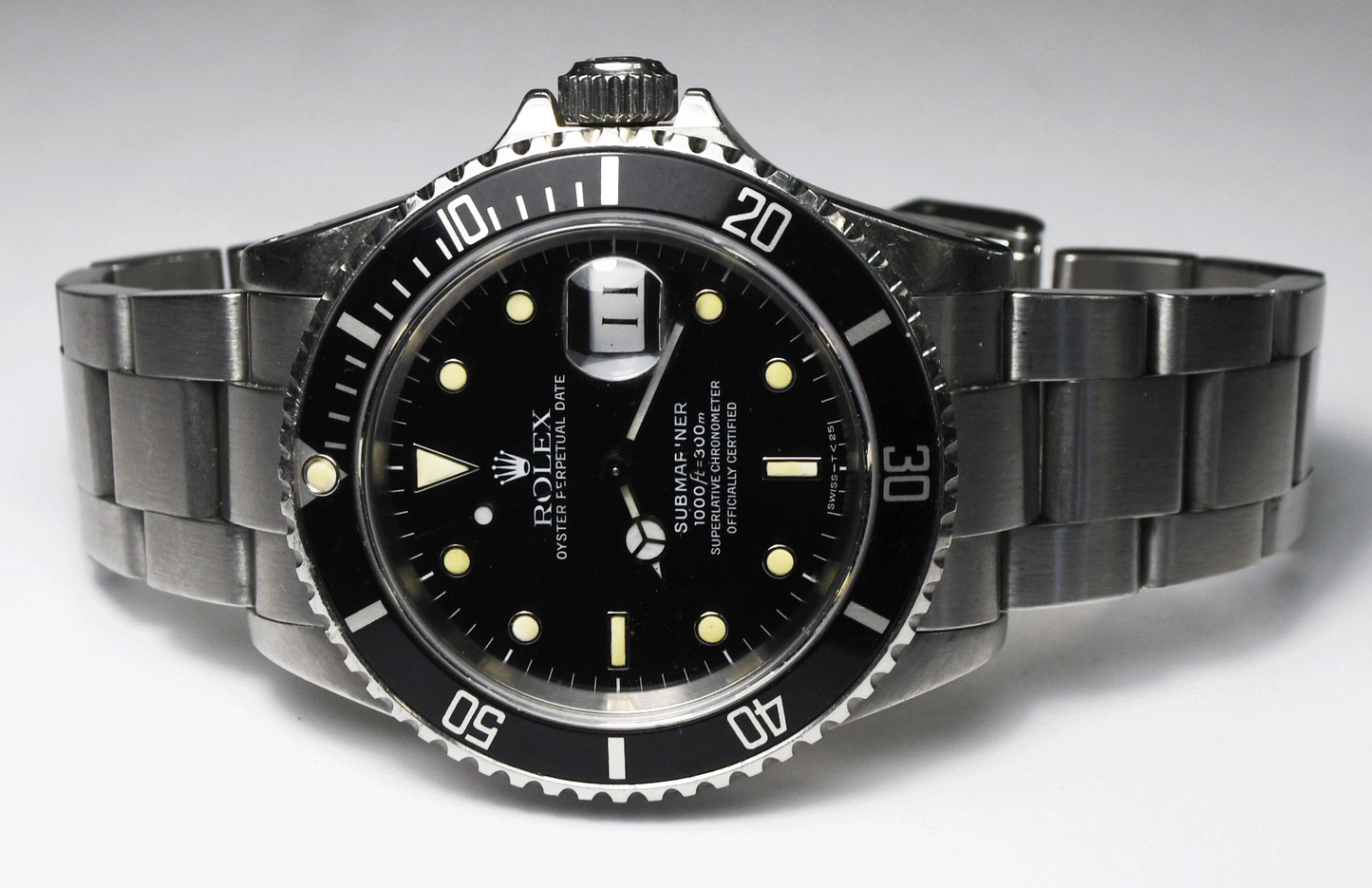 1989 Men's Rolex 16610 Submariner Black 41mm Stainless 7" Wrist 3135