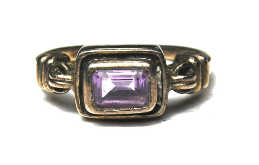 Sterling Silpada Purple Amethyst Rectangle Misty Morning R1158 Ring 9mm Sz 9.25