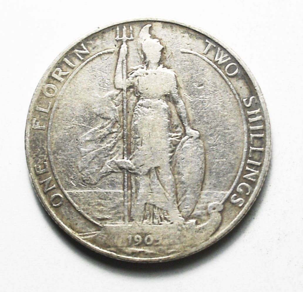 1905 Great Britain Florin Two Shillings KM# 801 Silver Coin