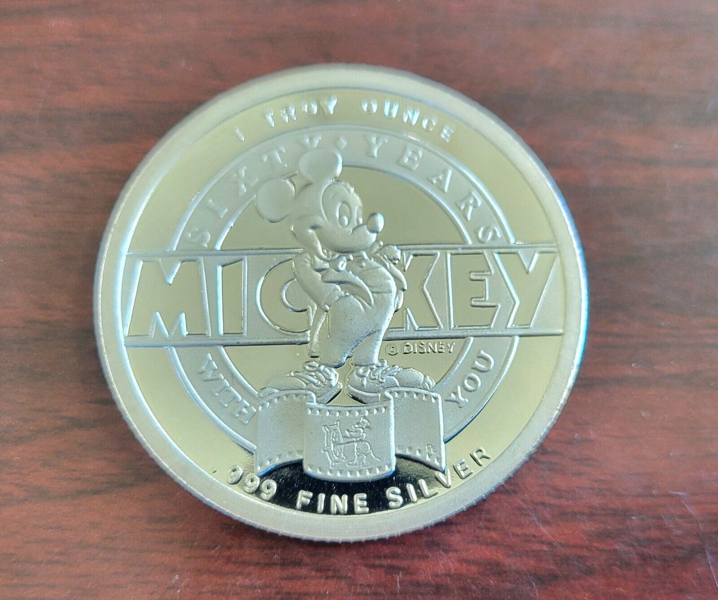 Disney Mickey Mouse Steamboat Willie 1oz. Collectible .999 Fine Silver Round