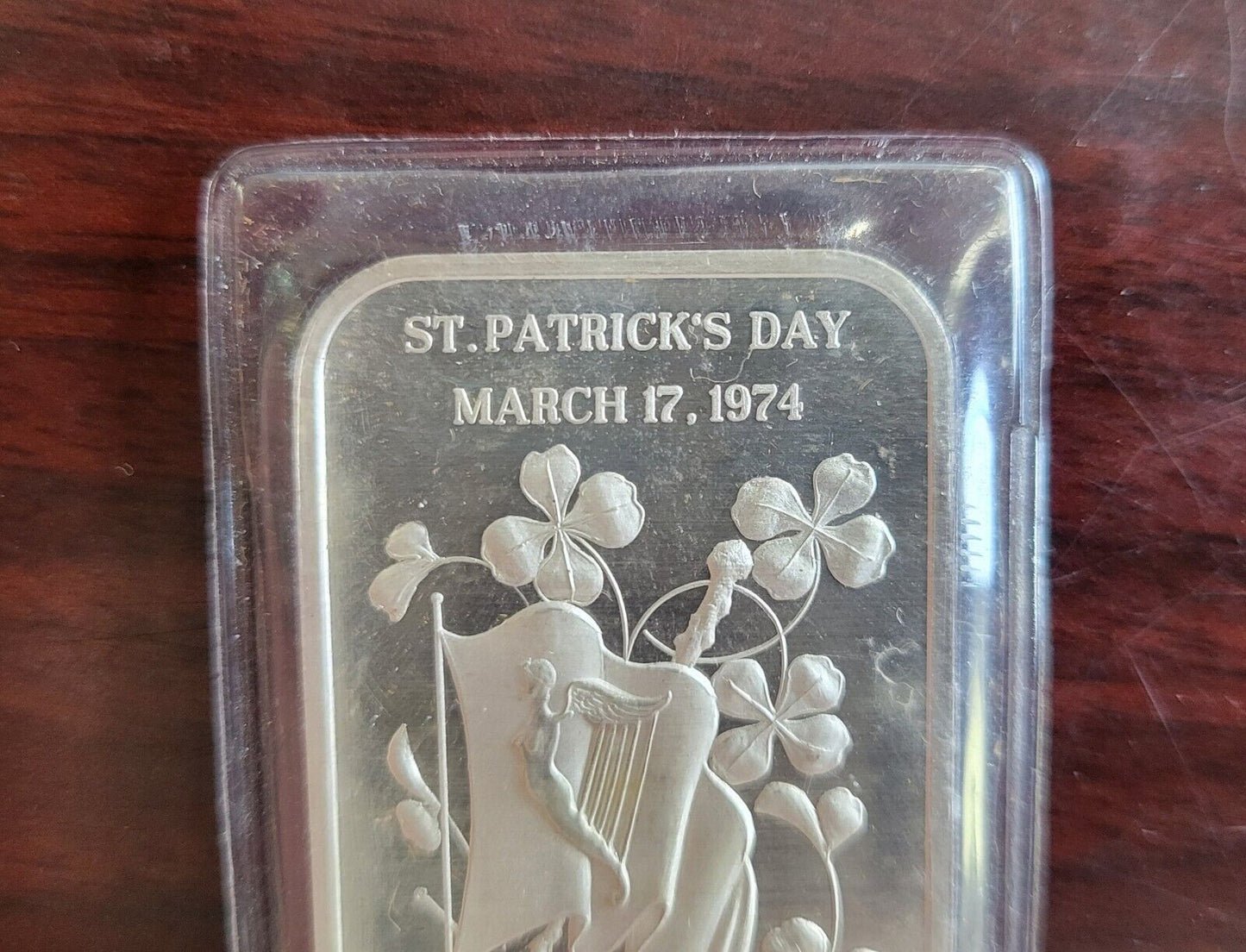 1974 St. Patrick's Day Madison Mint Erin Go Bragh 1oz .999 Fine Silver Art Bar