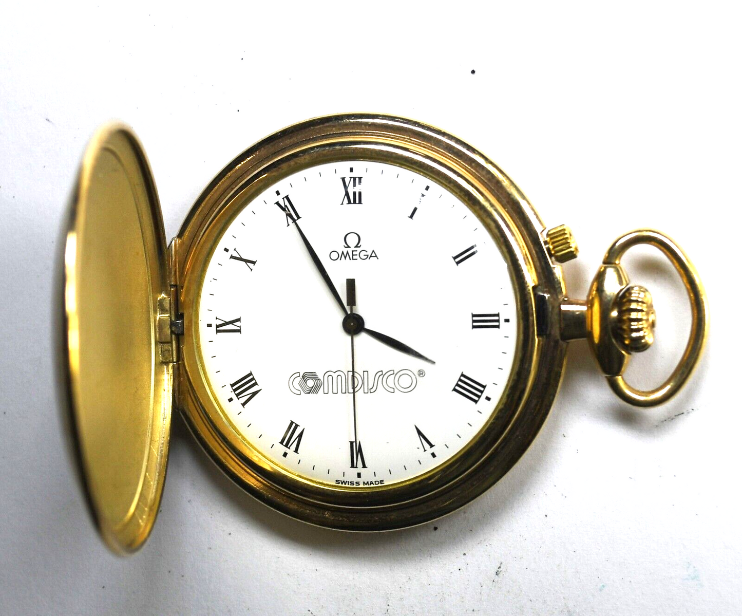 Vintage Omega 1342 Quartz Hunters Pocket Watch 47mm GF 191 1756 Comdisco