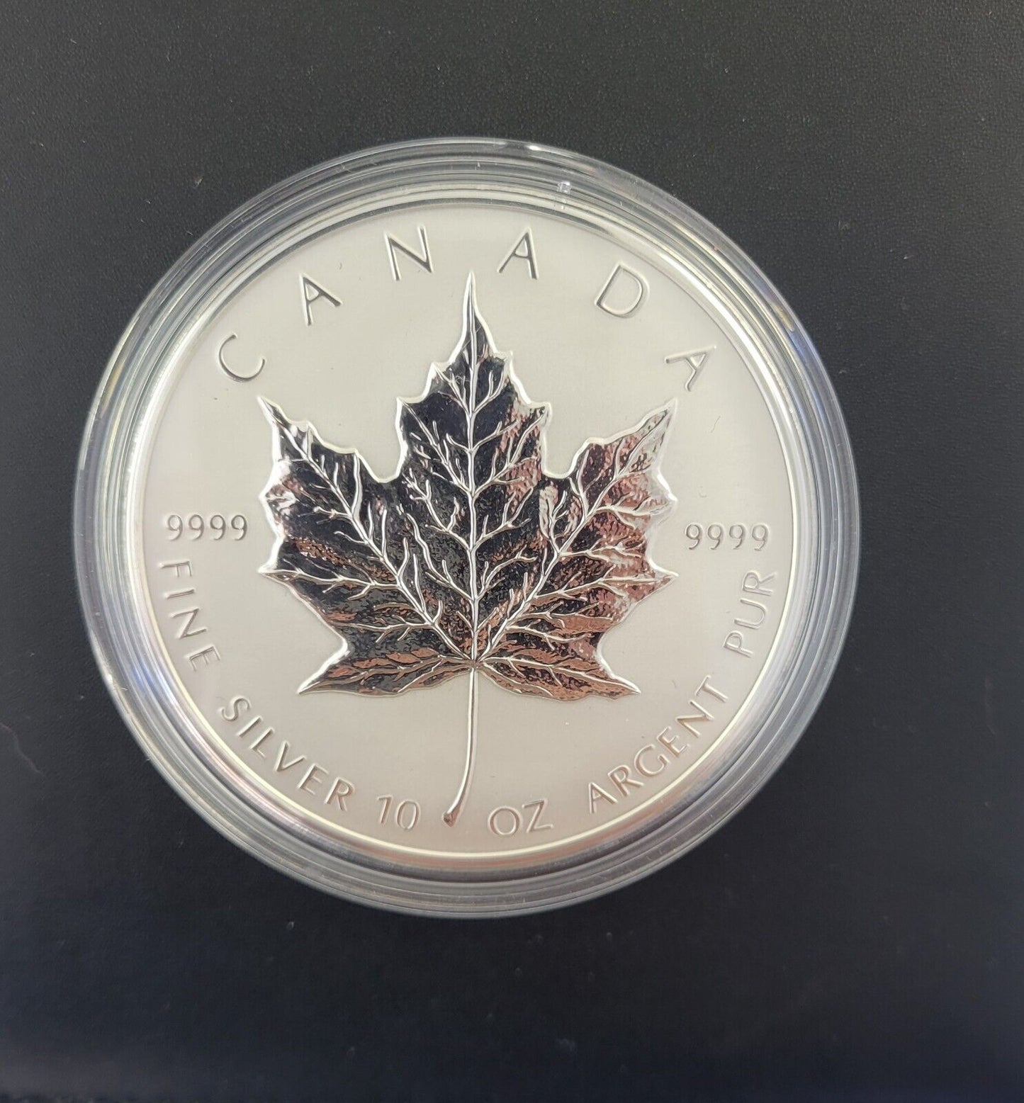 1998 Canada Maple Leaf 10 oz .999 Silver 10th Anniversary w/ Box & Sterling COA!