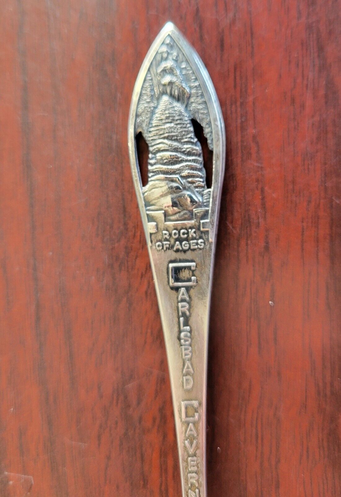 Carlsbad Caverns New Mexico Sterling 5 5/8" Souvenir Spoon .61oz. Rock Of Ages