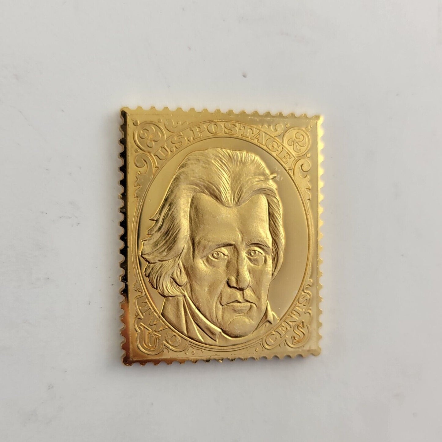 USPS United We Stand .999 Fine Silver Gold Plated Stamp Andrew Jackson