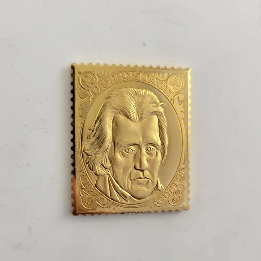 USPS United We Stand .999 Fine Silver Gold Plated Stamp Andrew Jackson