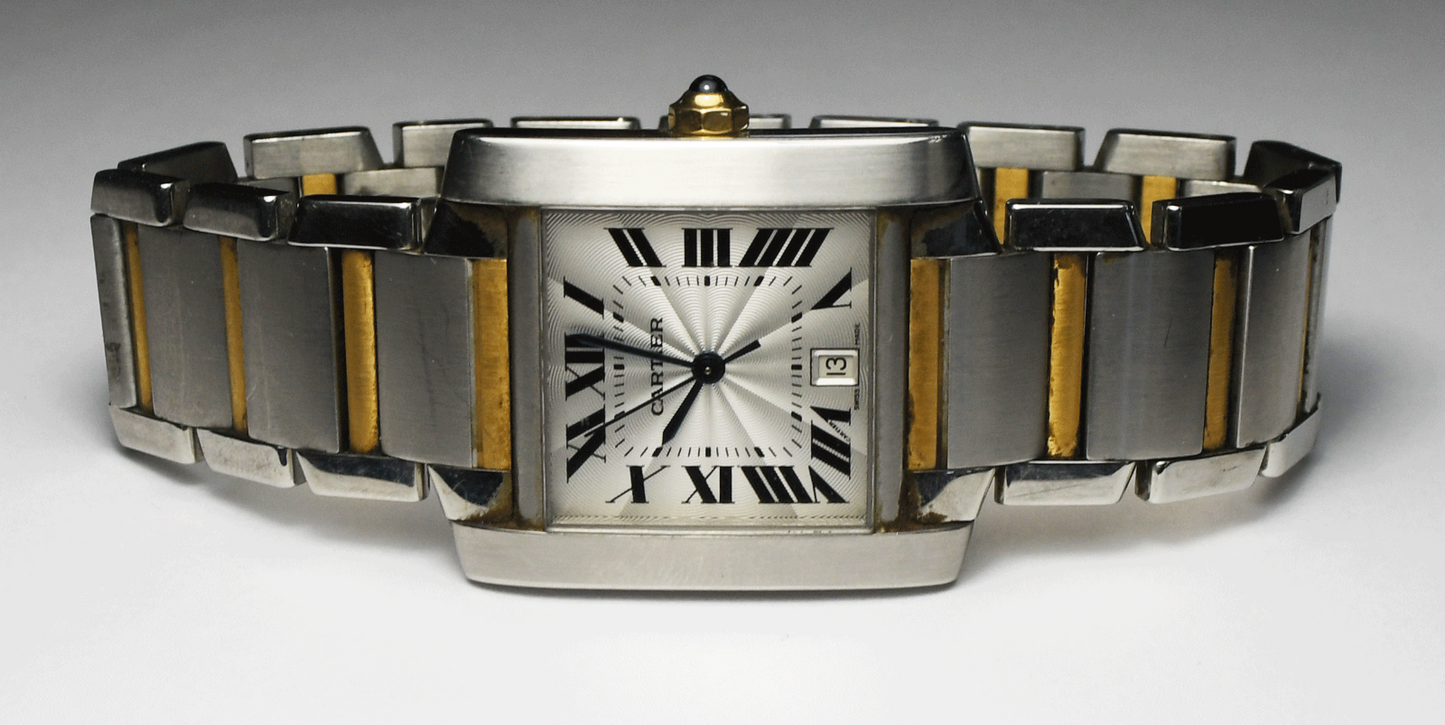 Cartier Tank Francaise 18k Gold Stainless 28mm Automatic 2302