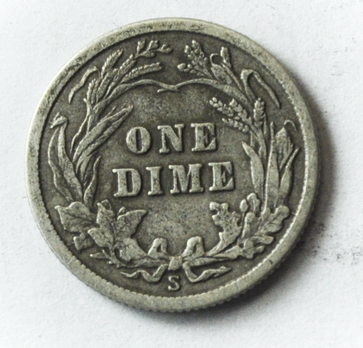 1916 S 10c Barber Silver Dime Ten Cents San Francisco Rare