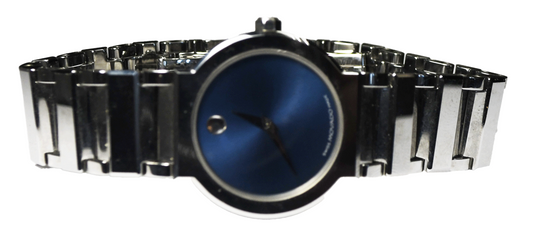 Women's Movado 89.C1.1841 Tungsten Valor 26mm Quartz 6-3/4" Wrist Blue Museum