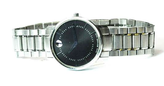 Women's Movado 39.3.14.1210 Black Stick Dial 30mm Stainless Steel Wristwatch