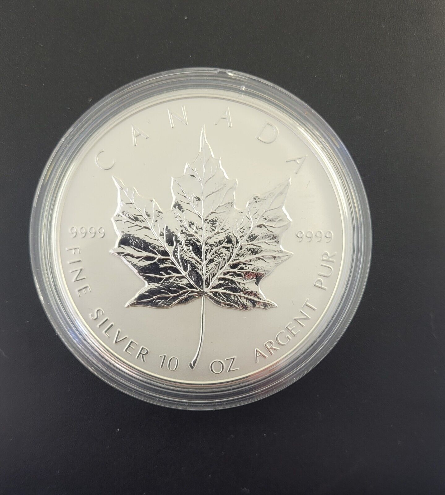 1998 Canada Maple Leaf 10 oz .999 Silver 10th Anniversary w/ Box & Sterling COA!