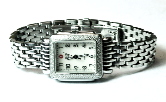 Women's Michele MW06D01A1025 Diamond Bezel Stainless Steel Quartz 23mm