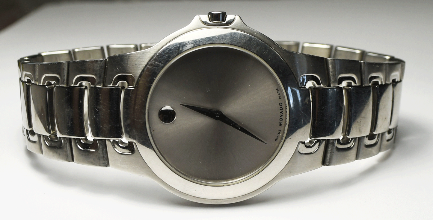 Men's Movado 84.G1.1898 Grey Museum Dial 36mm Stainless Steel Wristwatch