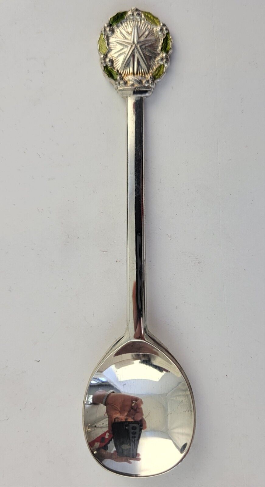 1971 Christmas Gorham Sterling Silver Souvenir Spoon 4 3/4" Enameled .87oz.