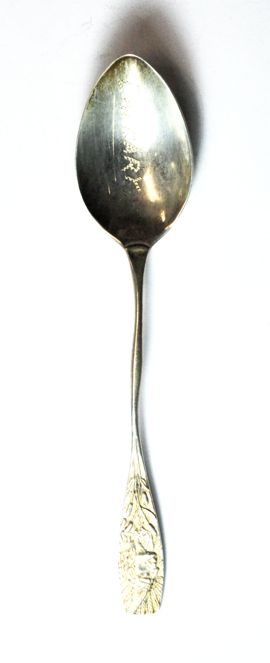 Sterling Silver Calgary Chief Souvenir Spoon Wavy Handle 4.5"