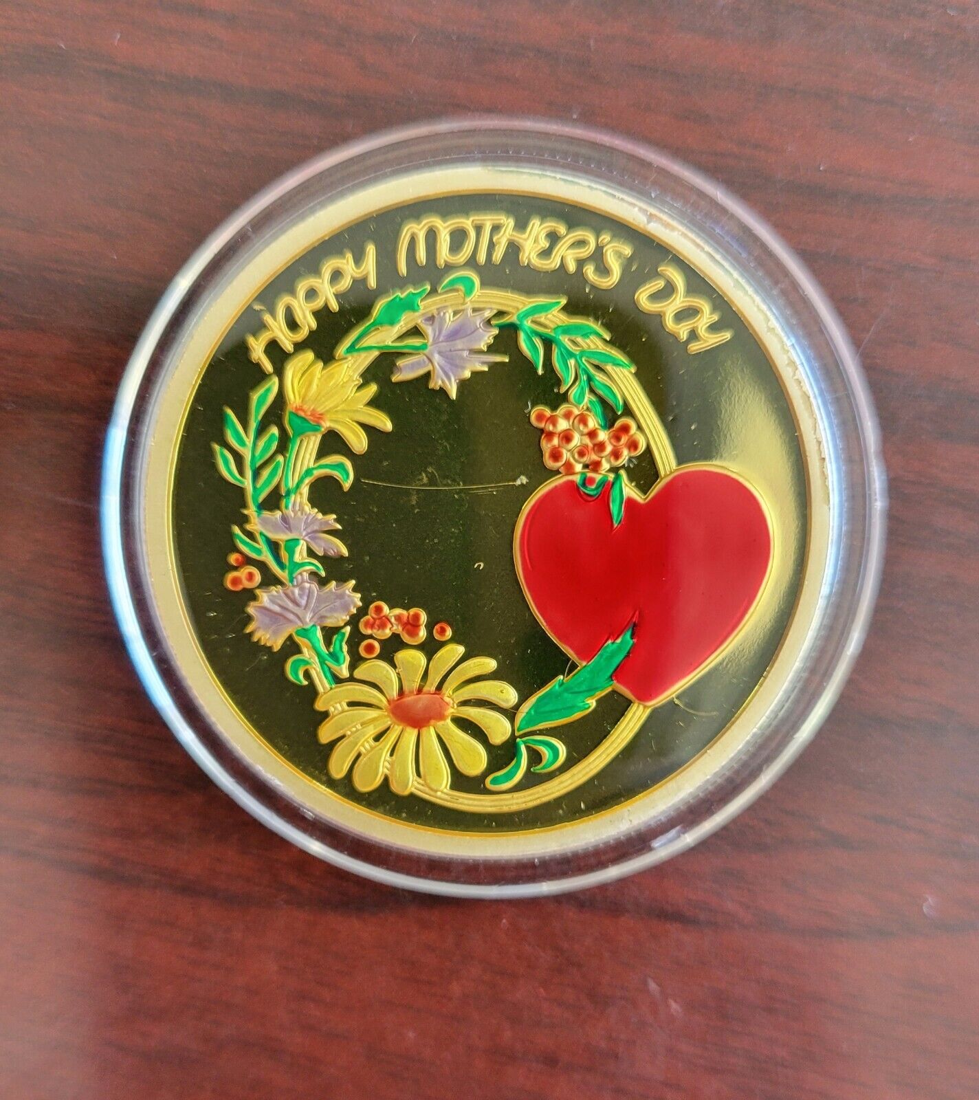 Happy Mother's Day Enameled 1oz. .999 Fine Silver Round