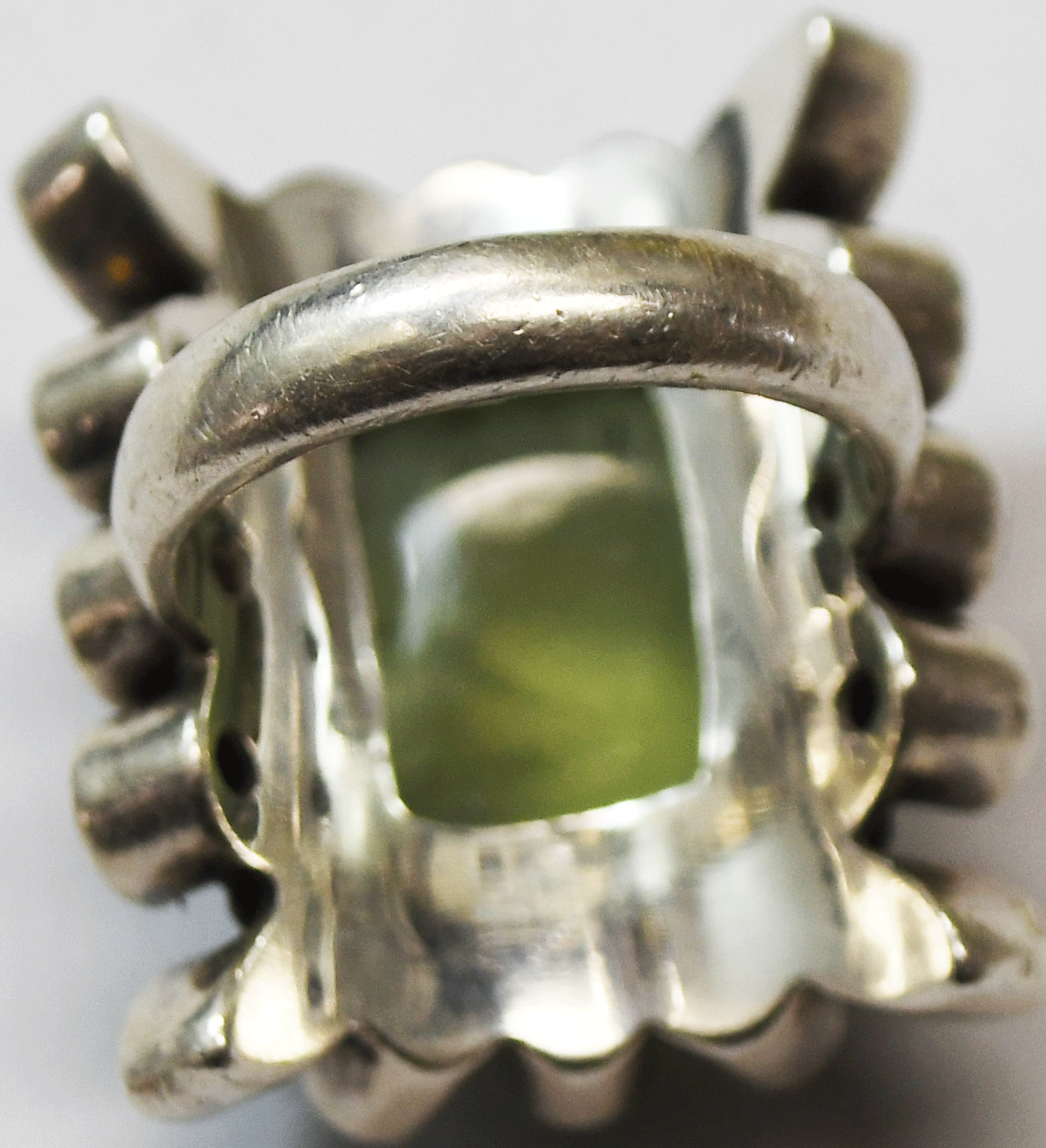 Sterling Nicky Butler Green Chalcedony Rectangle Multi Stone Ring 27mm Size 6