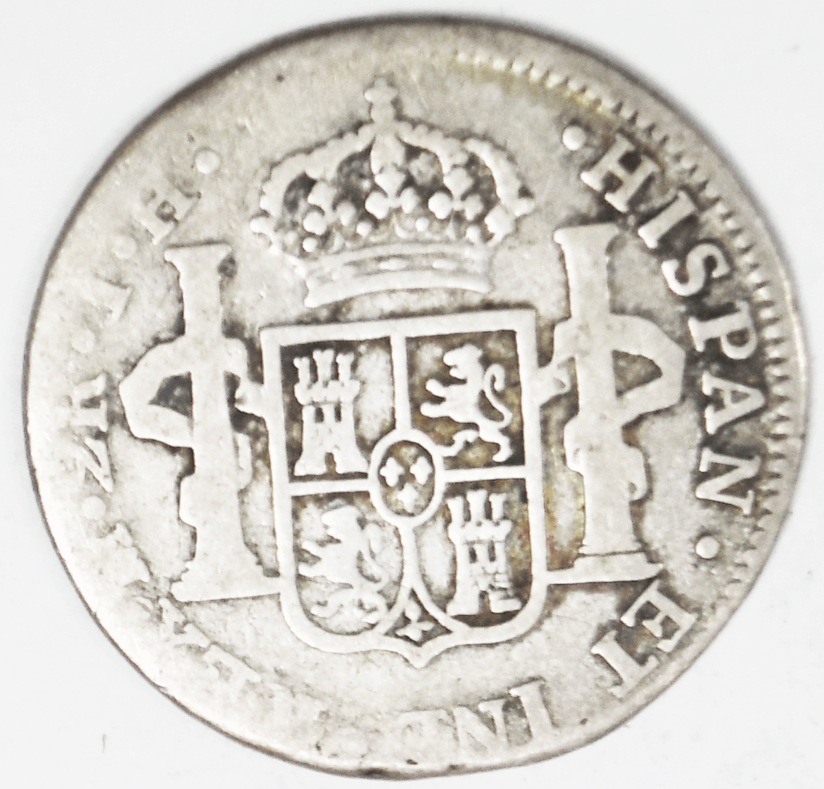 1807 TH Mexico Spanish Colony 2 Two Reales Silver Coin KM# 91