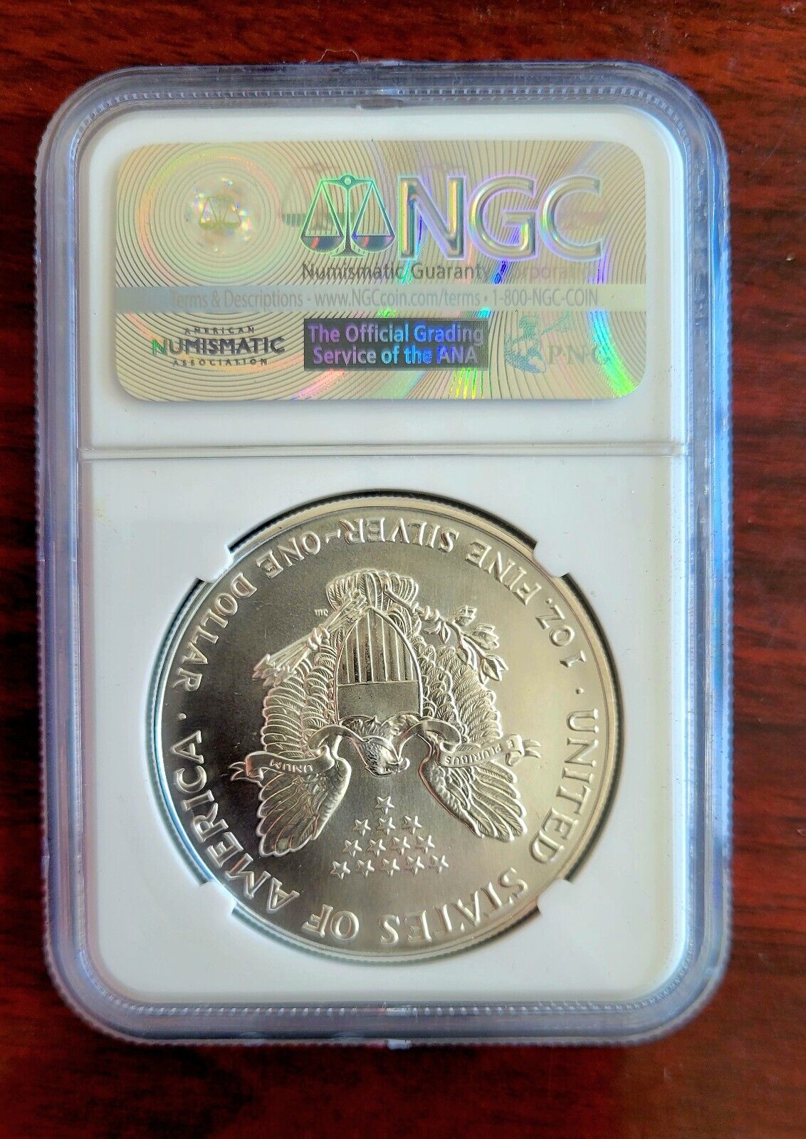 1993 $1 Silver Eagle NGC MS69 Dollar Brown Label Holder .999 Fine Silver 1oz.