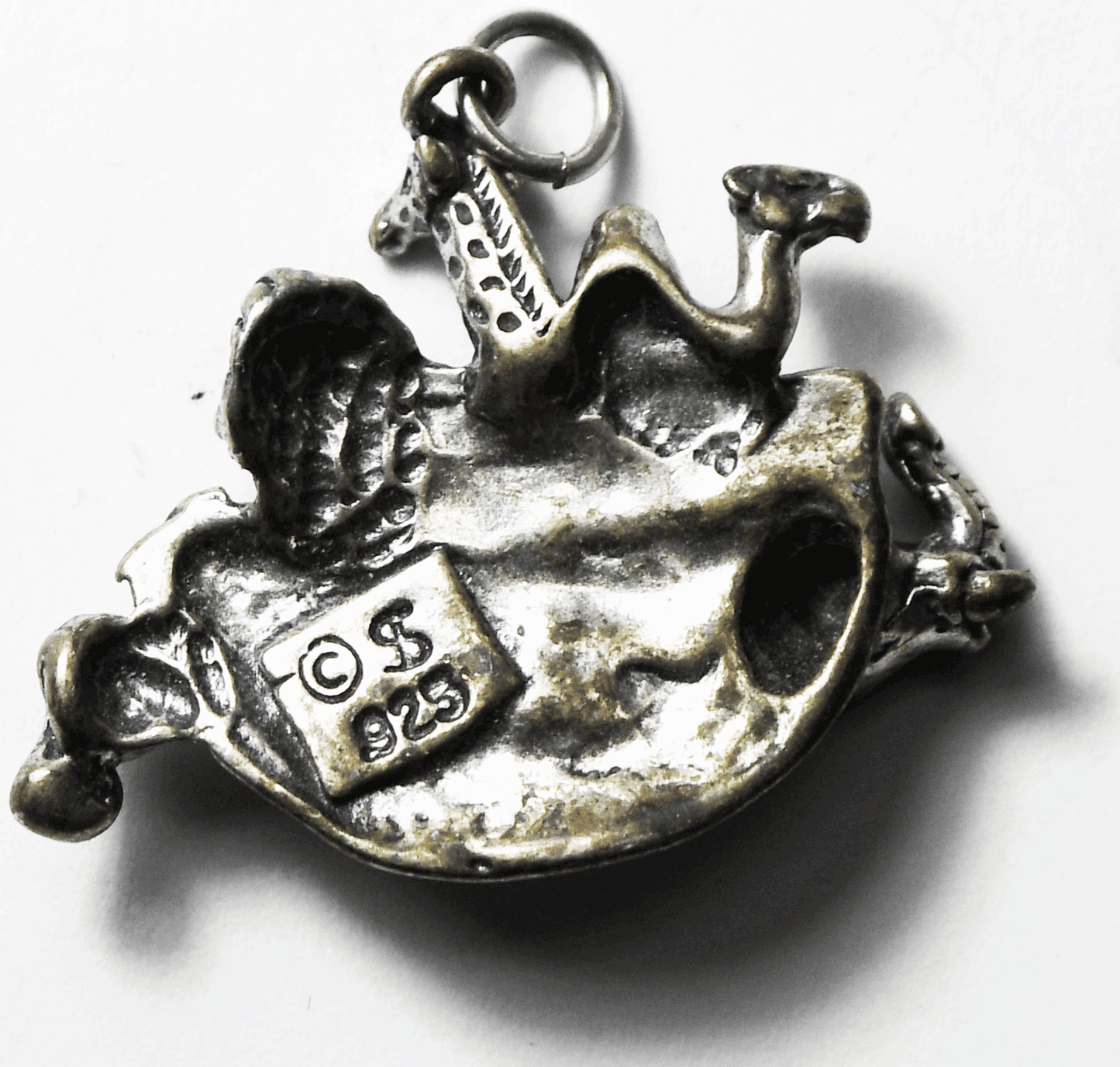 Sterling Shube Noah's Ark Giraffe Hippo Elephant Boat Pendant 22mm Charm