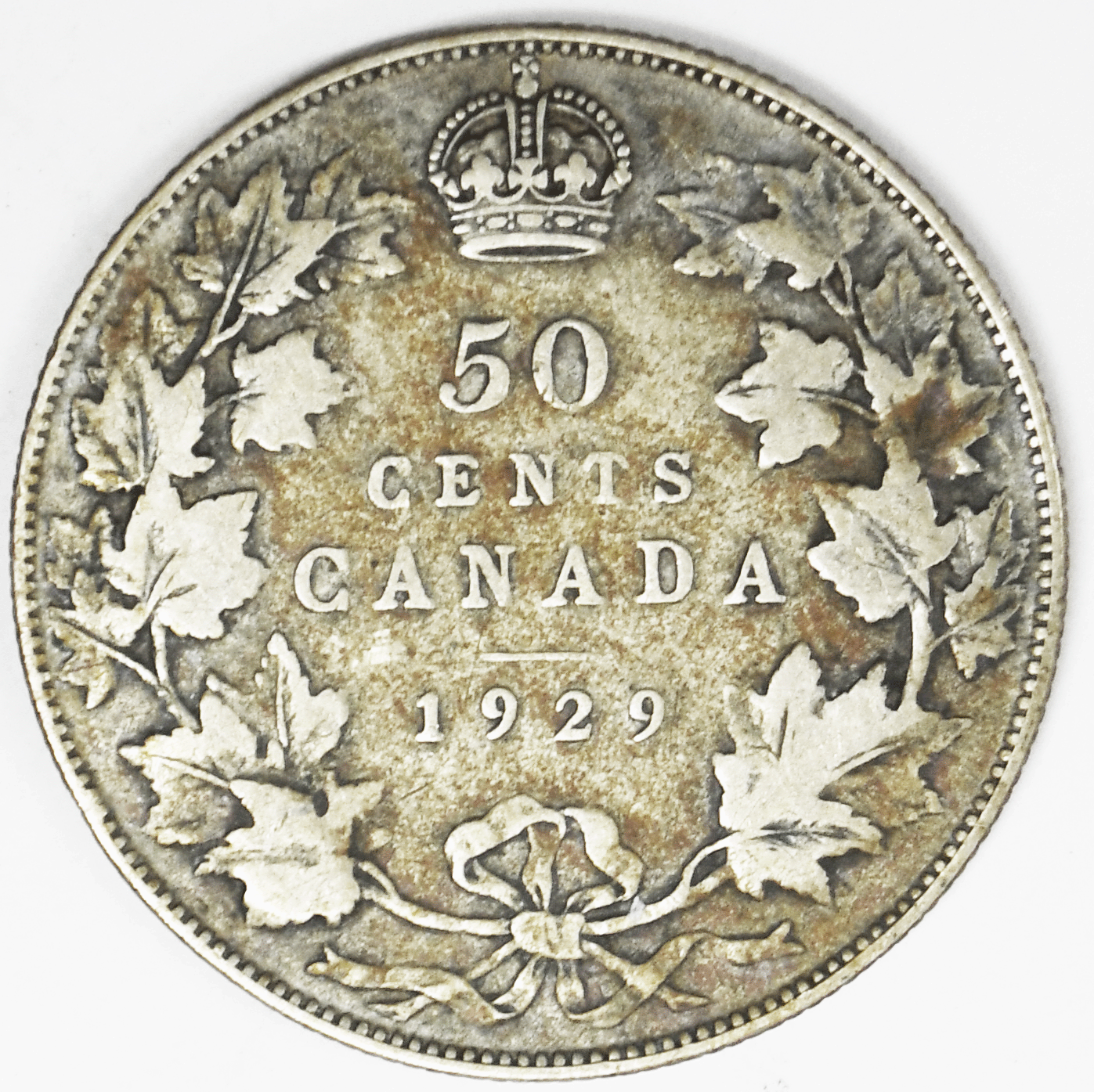 1929 50c Fifty Cents Silver Coin Canada KM# 25a