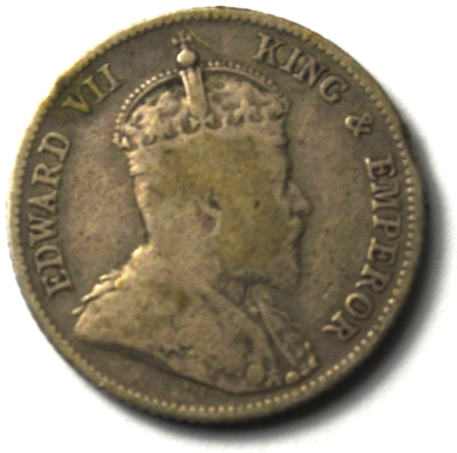 1904 Hong Kong Ten Cents Silver Coin KM# 13