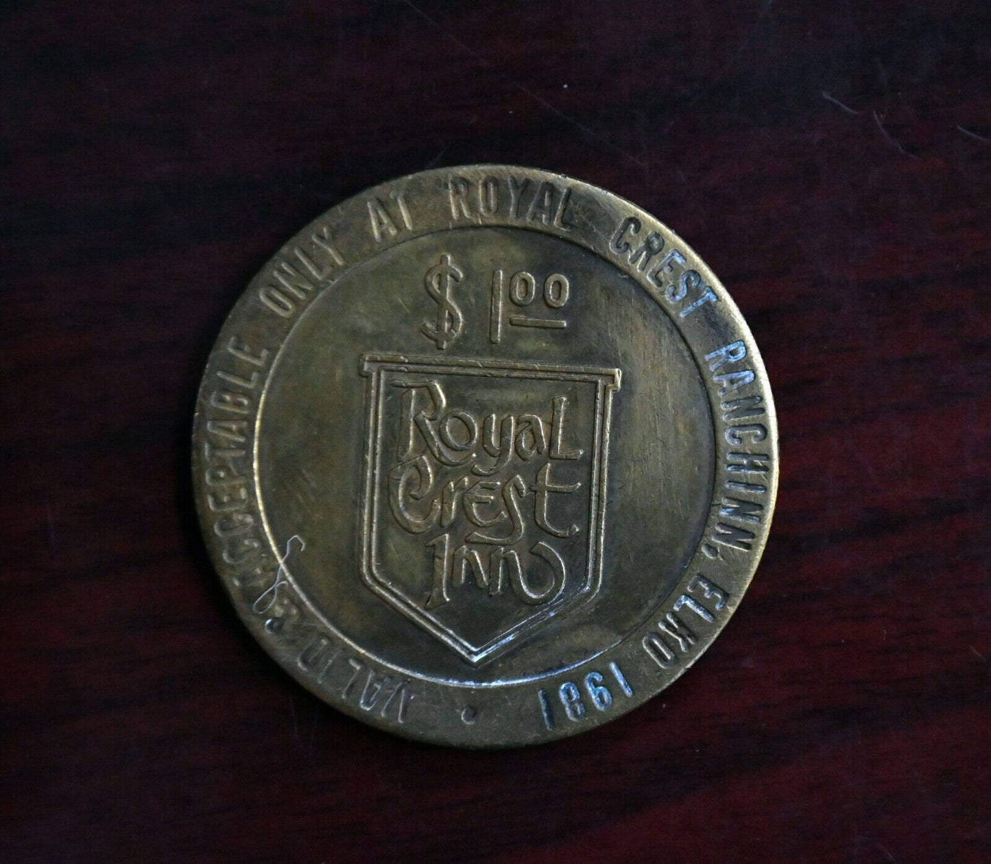 1981 Royal Crest Inn Casino Gaming Token Ranch Inn Elko, Nevada Rare