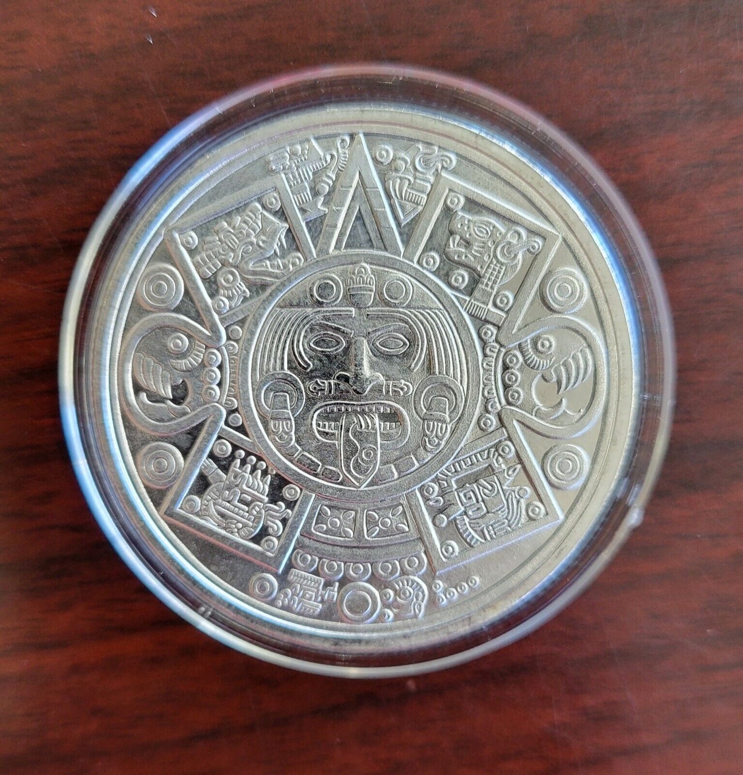 Aztec Warrior Aztec Calendar 1oz. .999 Fine Silver Round