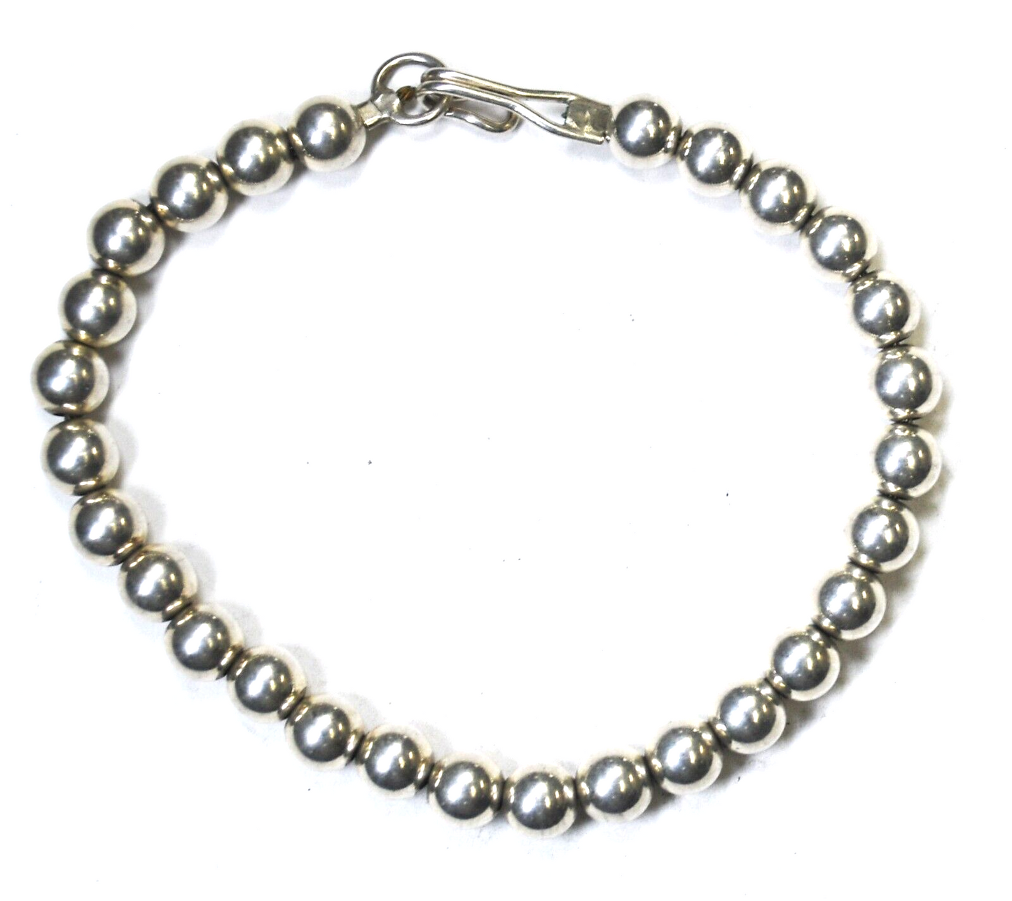 Silver Plated Bead Bracelet 6mm 7.25"