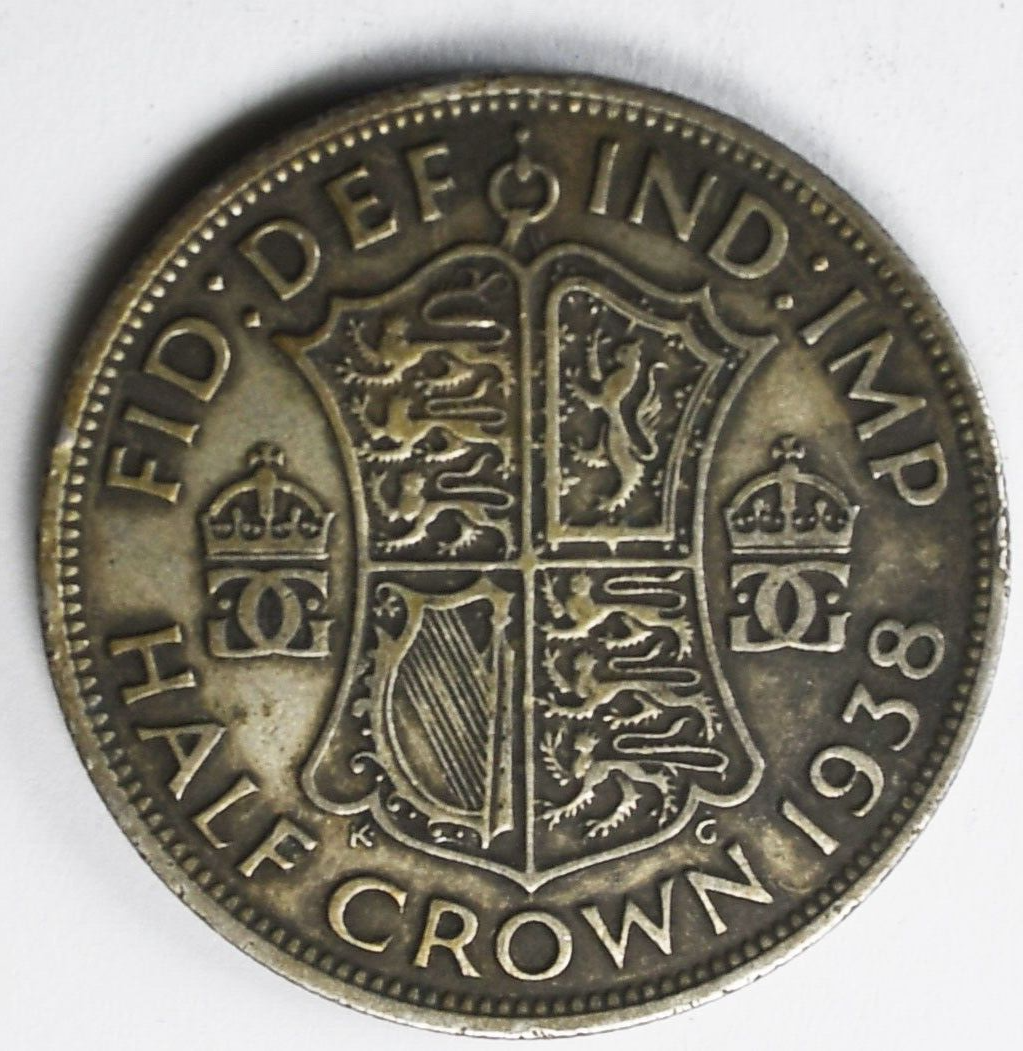 1938 Great Britain Half 1/2 Crown KM# 856 Silver Coin