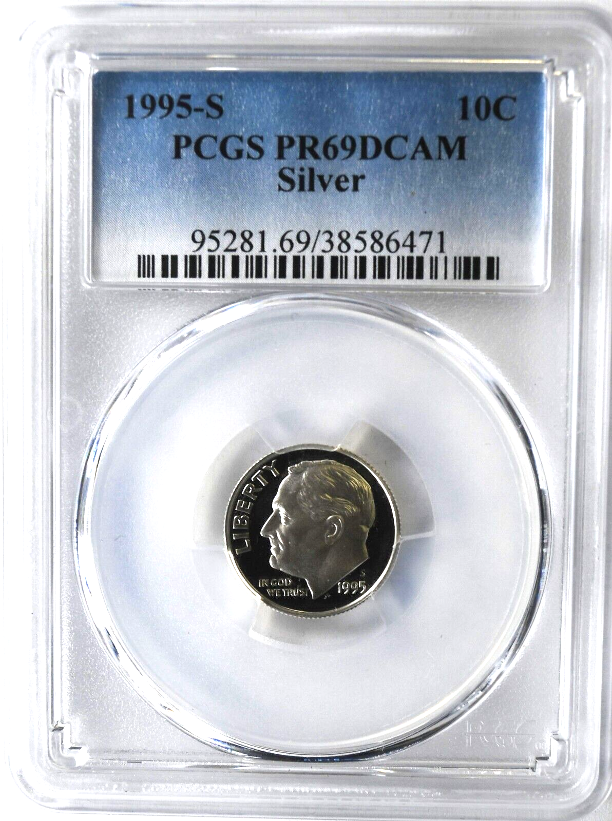 1995 S 10c Roosevelt Proof Dime Ten Cents PCGS PR69 DCAM Silver