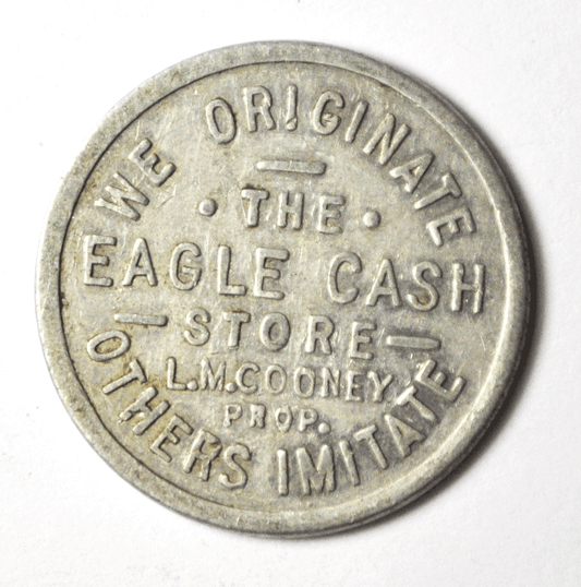 LM Cooney Aluminum 25c Trade Token Oak Hill Kansas We Originate Others Imitate