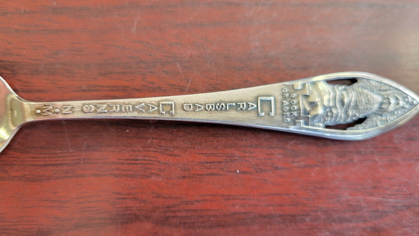 Carlsbad Caverns New Mexico Sterling 5 5/8" Souvenir Spoon .61oz. Rock Of Ages