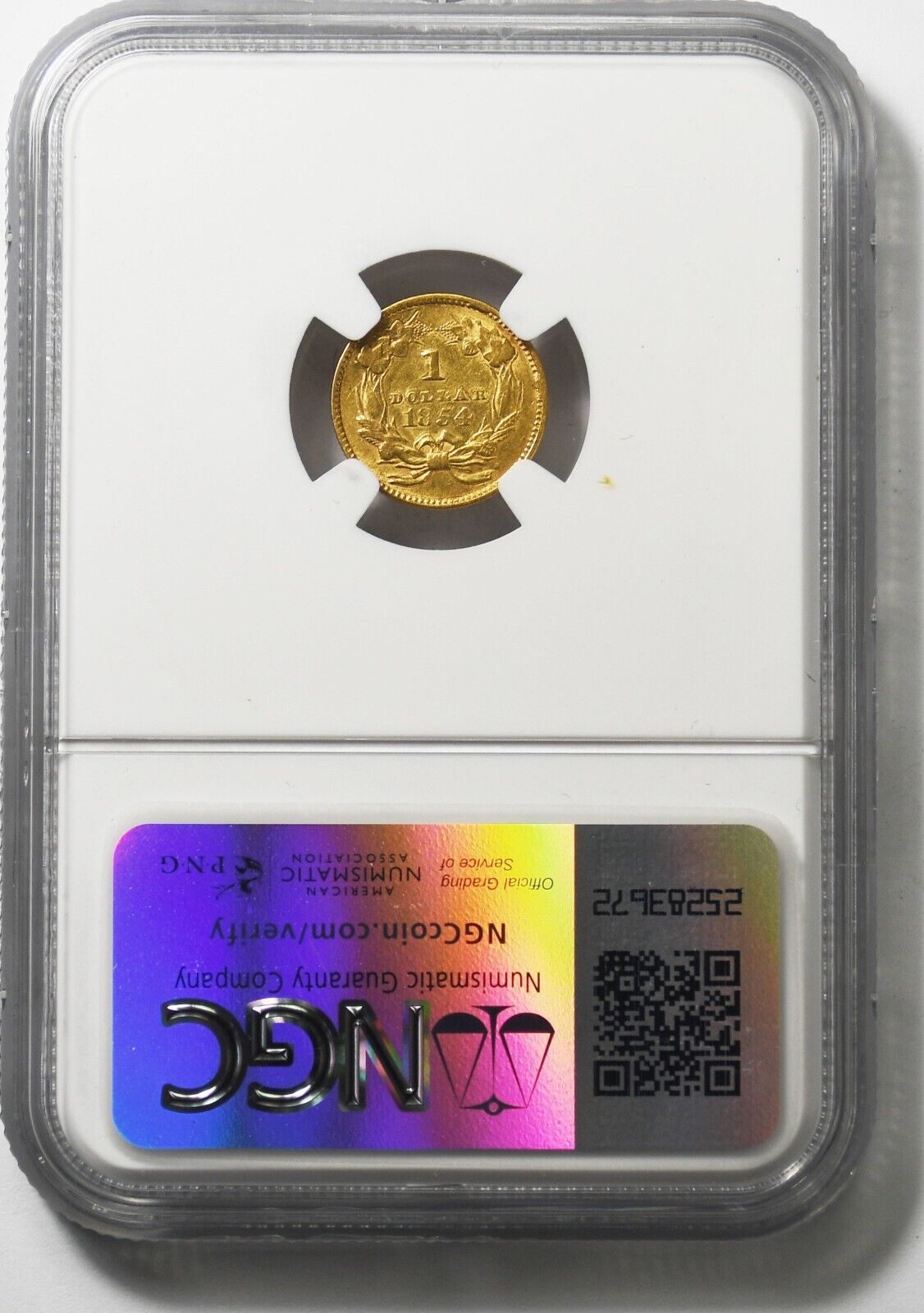 1854 $1 Indian Princess One Dollar Gold Type 2 Philadelphia AU55 NGC