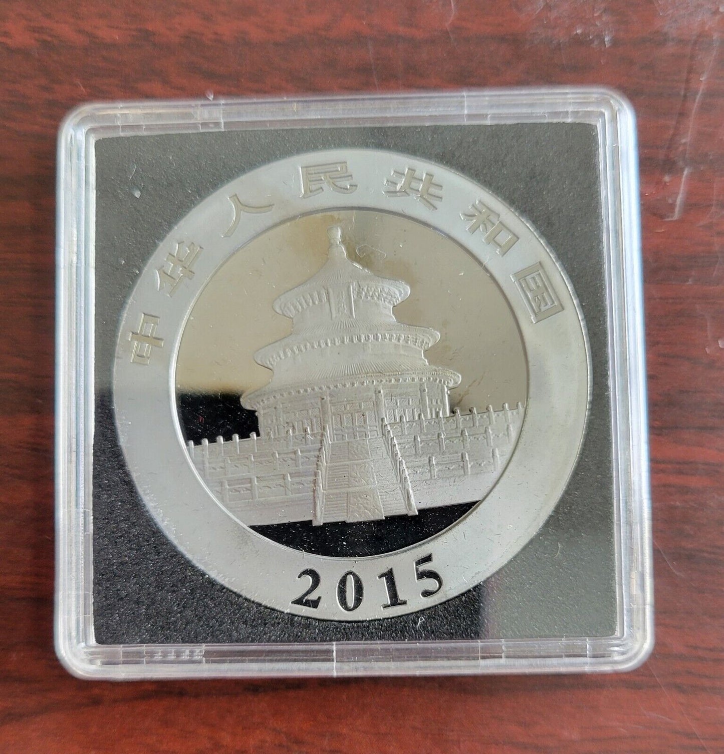 2015 China 10 Yuan 1oz .999 Fine Silver Golden Panda Black Ruthenium Finish