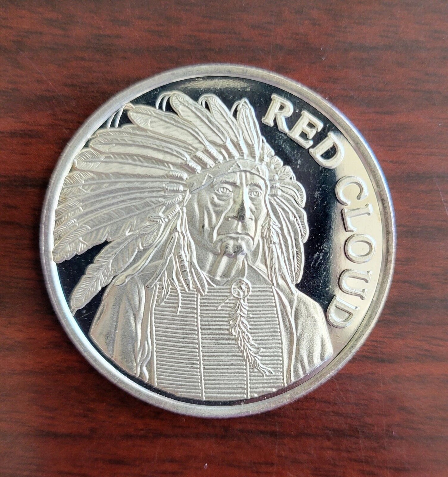 Red Cloud Chief .999 Fine Silver Oglala Lakota 1oz. Round