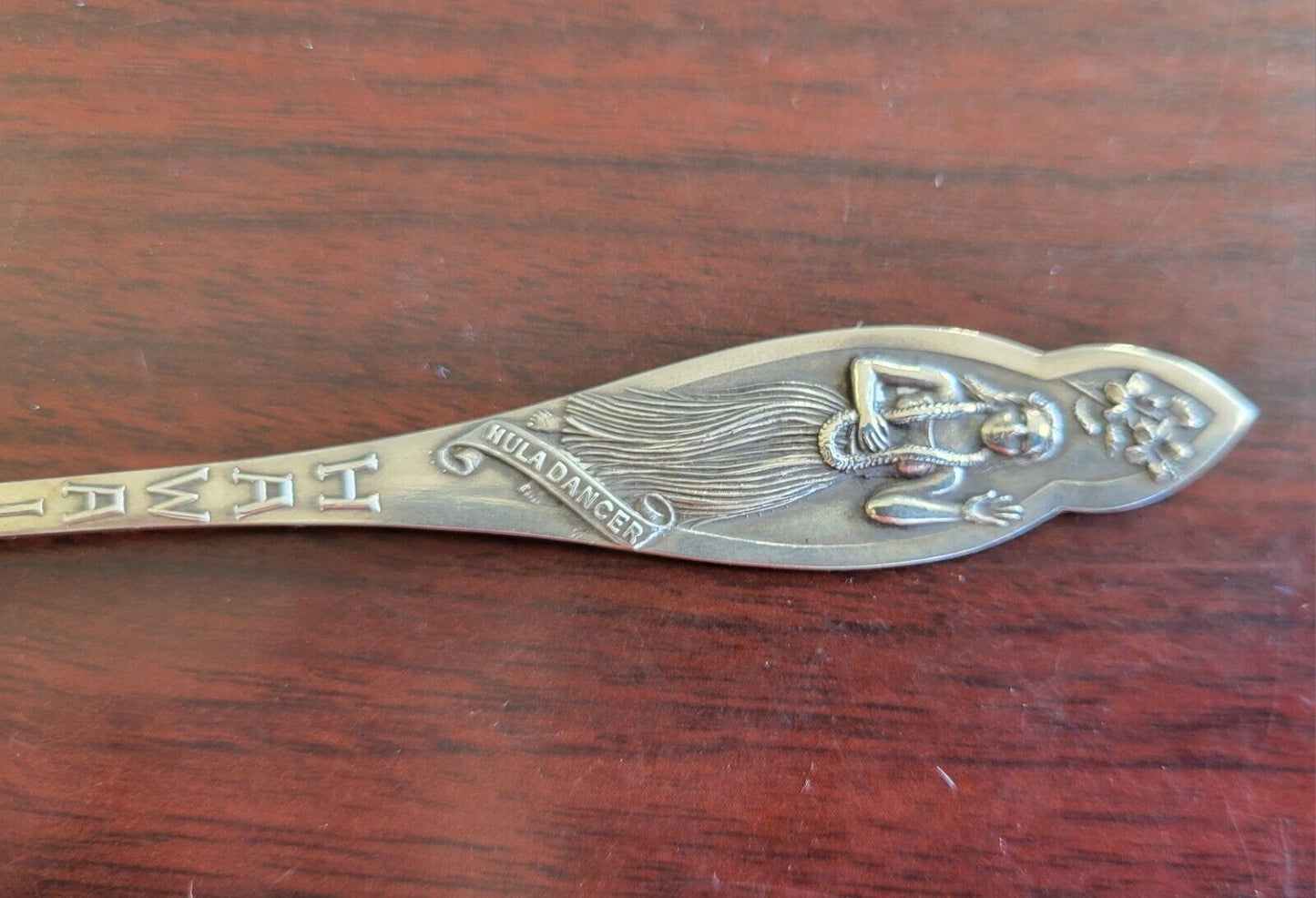 Hawaii Hula Dancer Sterling Silver Souvenir Spoon 5 1/2" Vintage .61oz.