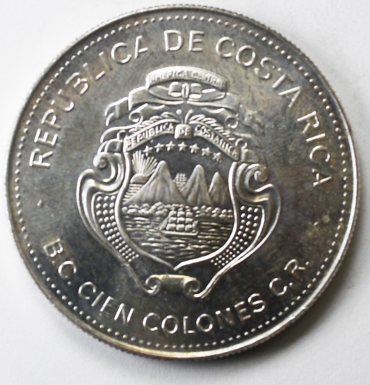 1979 Costa Rica 100 One Hundred Colones Silver Coin KM# 206 Only 9,500 Minted