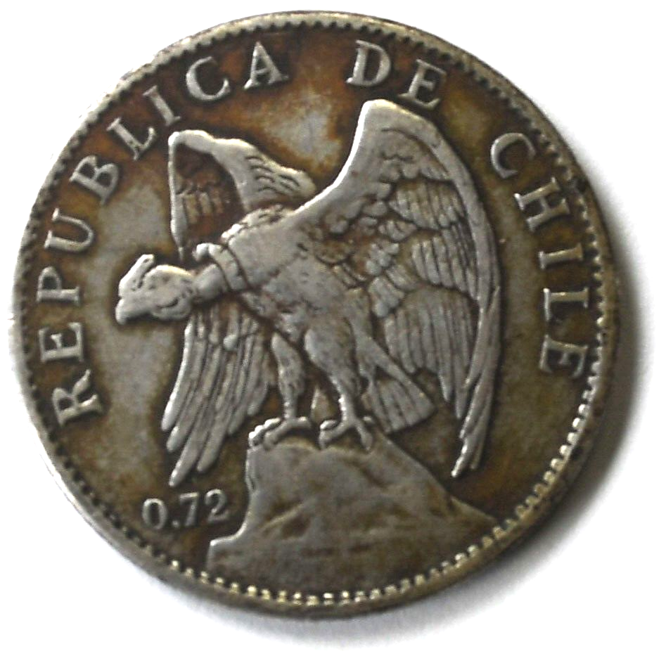 1915 Chile One Peso Silver Coin KM# 152.4