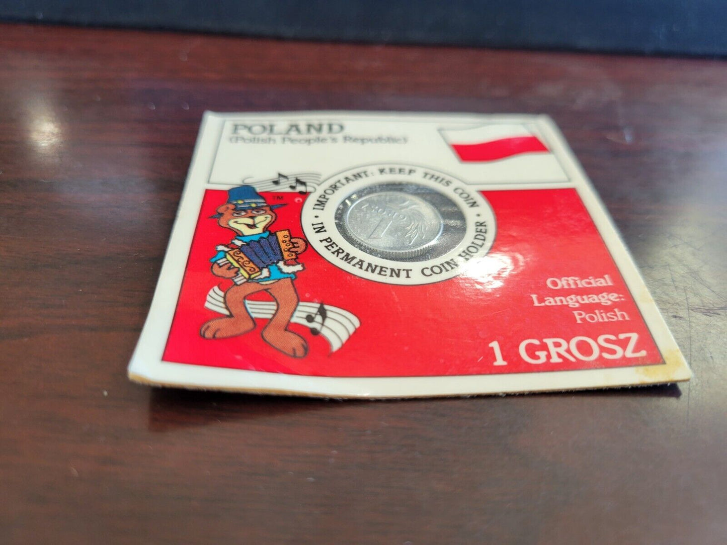 1989 Super Golden Crisp Cereal Box Poland 1 Grosz Coins of the World