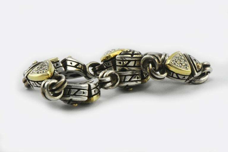 Classic John Atencio 18kt Gold and Sterling Silver Bracelet 2.7ctw Pave Diamonds