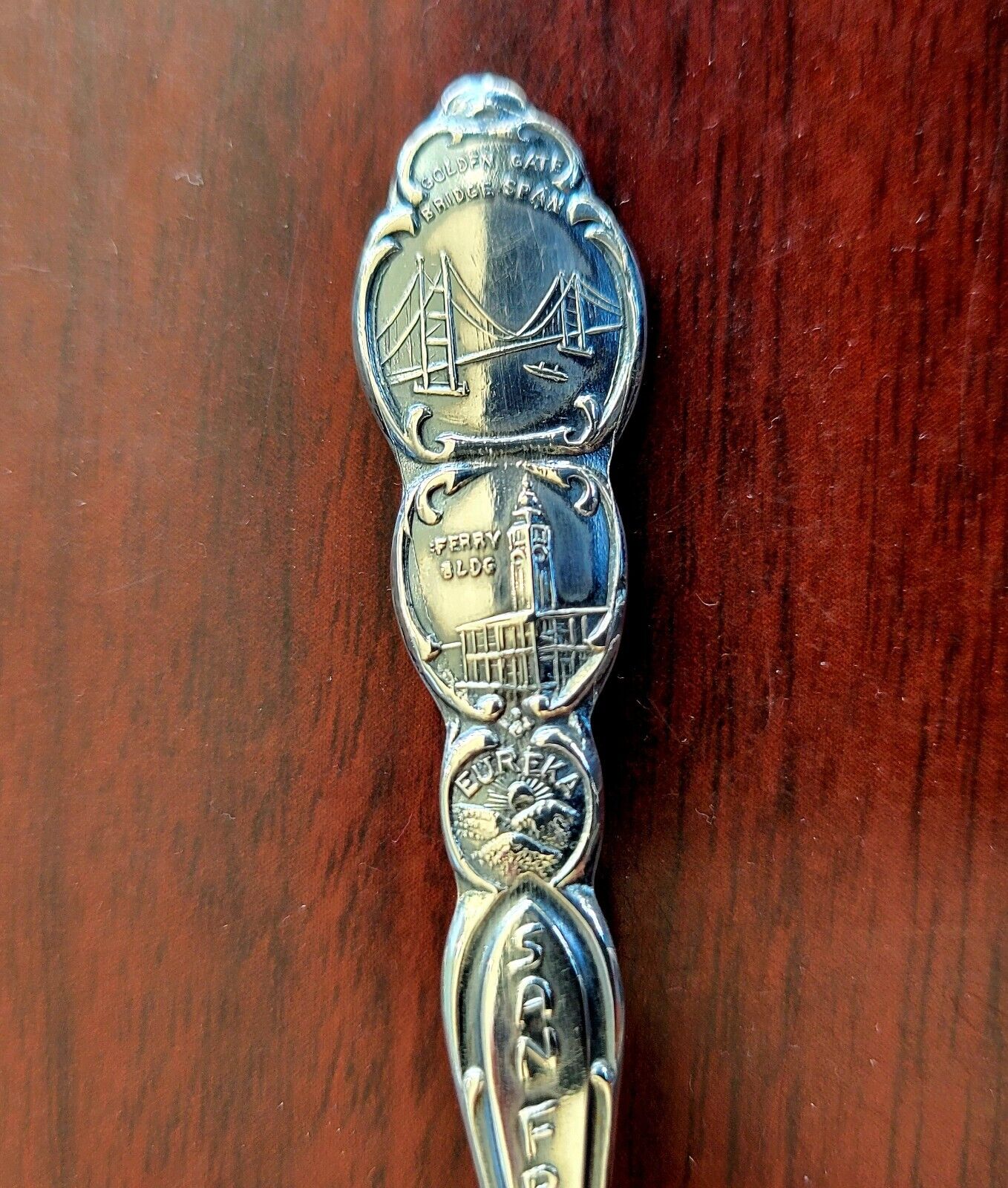 San Francisco Sterling Silver 4" Souvenir Spoon .44oz. Eureka Ferry Bldg.