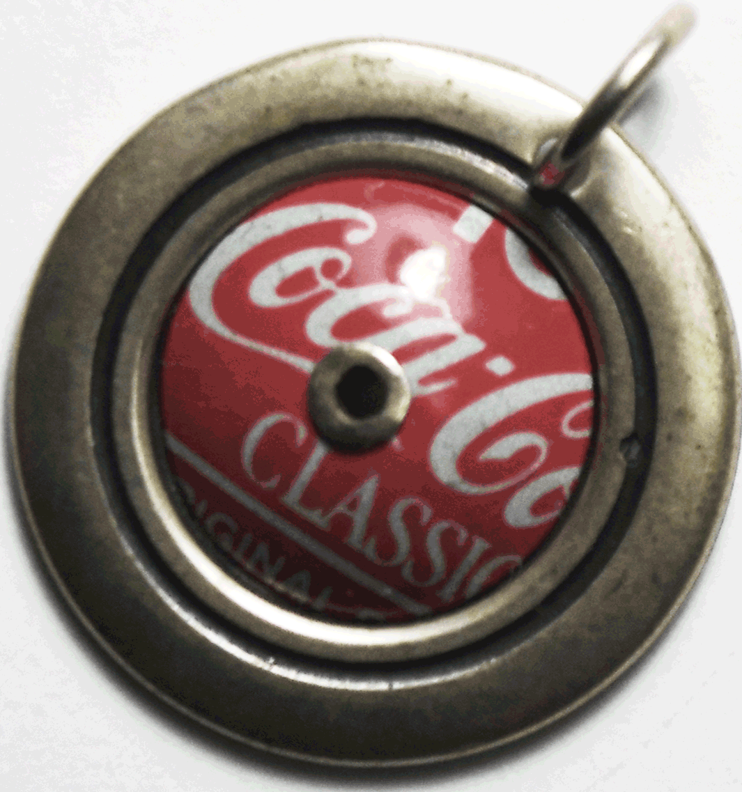 Sterling Silver 21mm Coca Cola Classic Charm Pendant Domed Disc