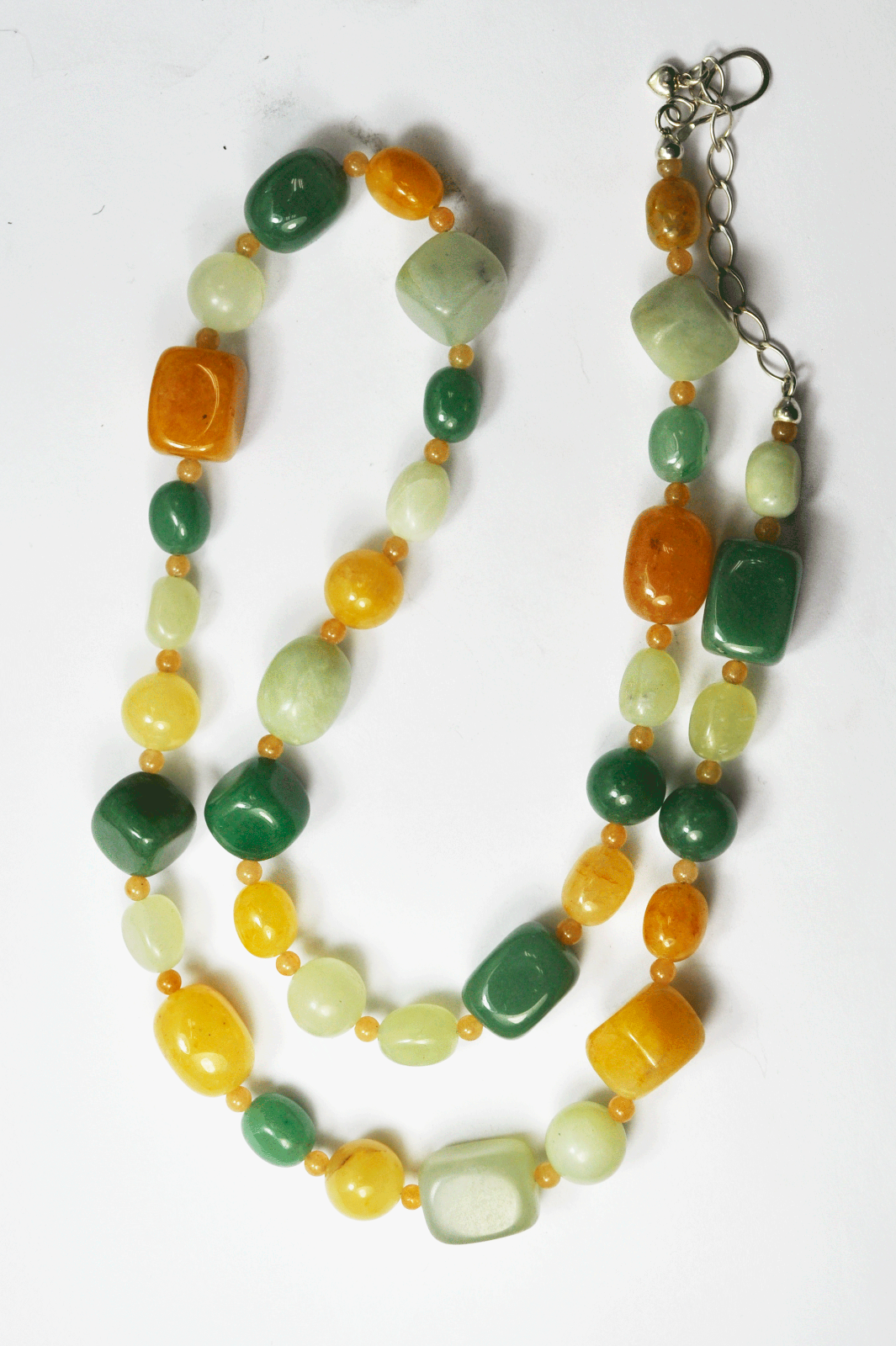 Sterling Jay King Desert Rose Chalcedony Jade Nephrite Bead Necklace 16mm 33"