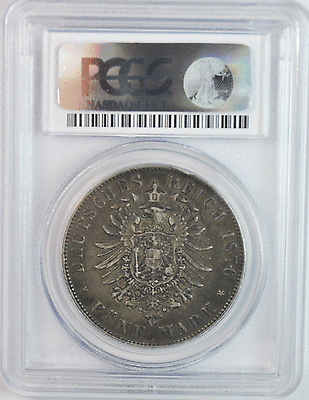 1876 E German States Silver 5M Five Mark Coin PCGS XF40 Saxony Germany KM# 1237