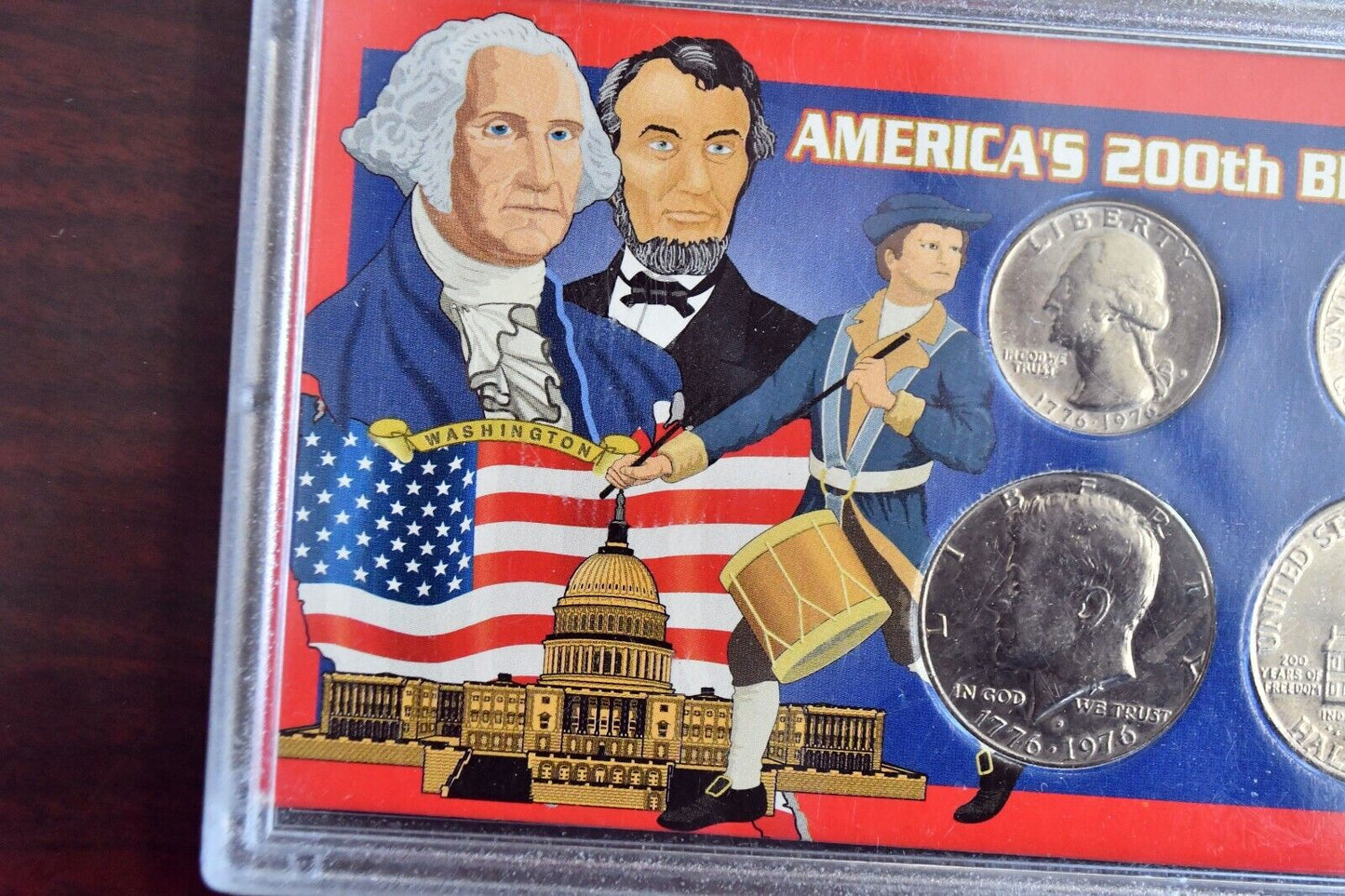 America's 200th Birthday Bicentennial 4 Coin Quarter and Half Dollar Set