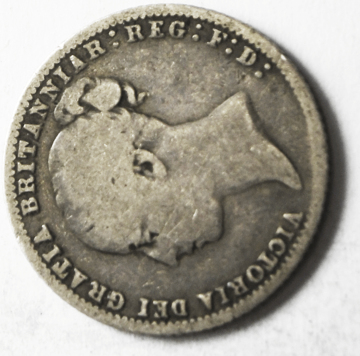 1877 Great Britain 6 Six Pence KM# 751.1  Silver Coin Die#27