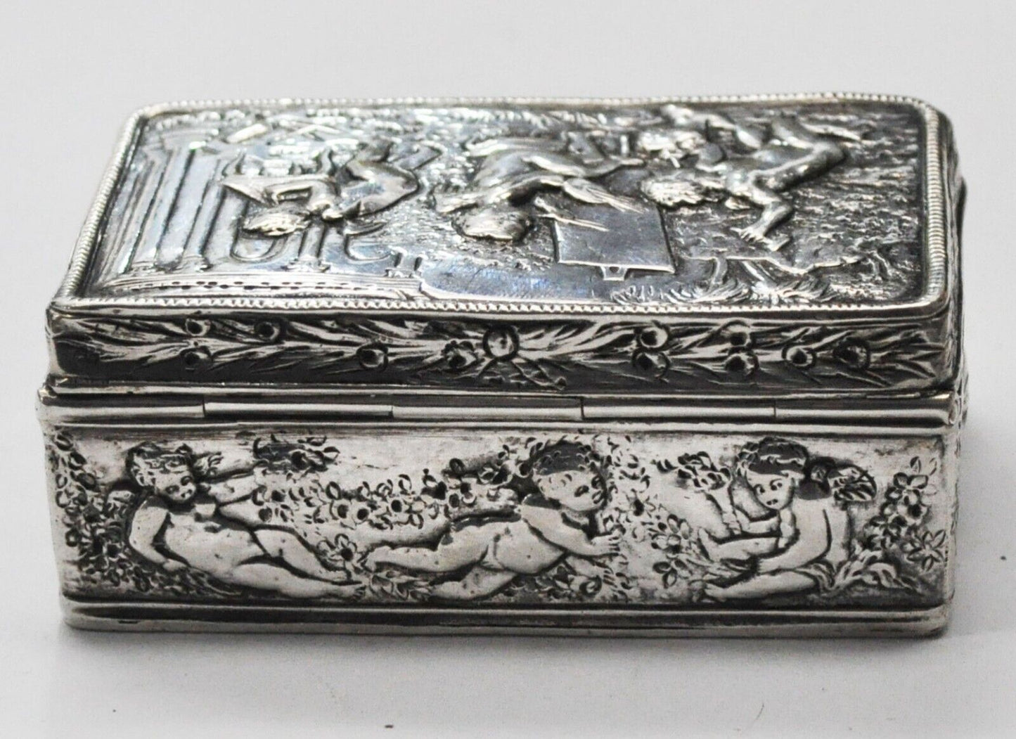 Sterling Georg Roth Hanau Germany Cherubs Fine Arts Painting Sculpting Box