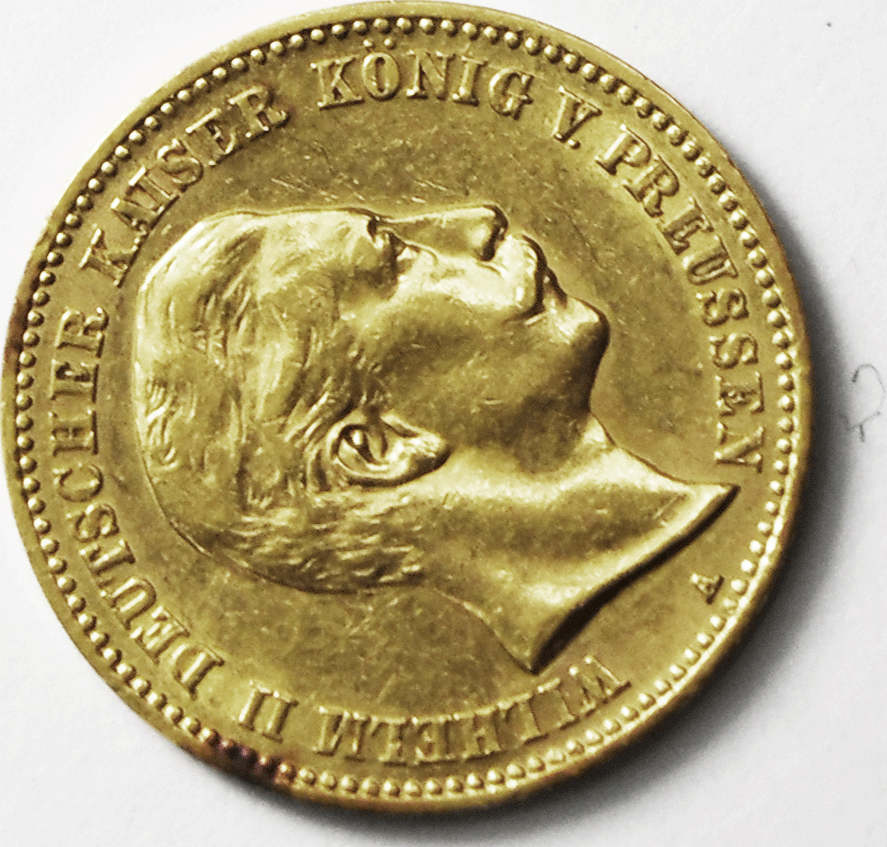 1904 A German States Prussia 10 Ten Mark Gold Coin  KM# 520 AU